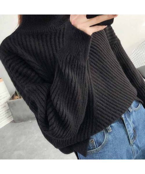 c.u.l(シーユーエル)の「【c.u.l】【2019AW】ハイネック リブデザインニット セーター chw619(ニット/セーター・レディース・ブラック/ブラウン/ブルー/ホワイト/イエロー・FREE)」の16枚目の写真