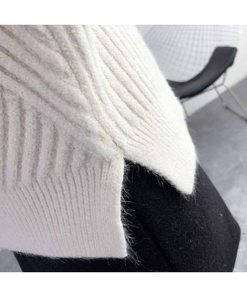 c.u.l(シーユーエル)の「【c.u.l】【2019AW】ハイネック リブデザインニット セーター chw619(ニット/セーター・レディース・ブラック/ブラウン/ブルー/ホワイト/イエロー・FREE)」の15枚目の写真