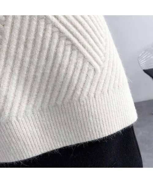 c.u.l(シーユーエル)の「【c.u.l】【2019AW】ハイネック リブデザインニット セーター chw619(ニット/セーター・レディース・ブラック/ブラウン/ブルー/ホワイト/イエロー・FREE)」の20枚目の写真