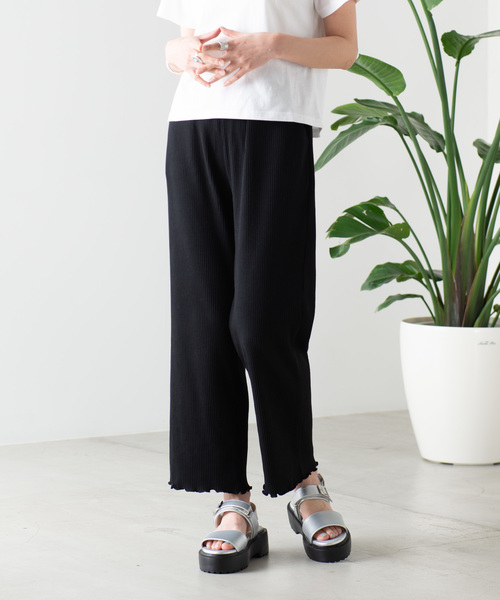 WEGO（ウィゴー）の「WEGO/メロウリブパンツ（その他パンツ・レディース・ライトブラウン/ライトパープル/アイボリー/ブラック/ライトベージュ・FREE）」の2枚目の写真