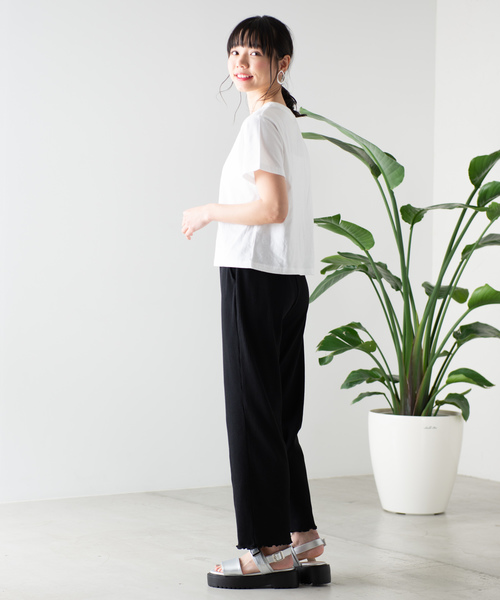 WEGO（ウィゴー）の「WEGO/メロウリブパンツ（その他パンツ・レディース・ライトブラウン/ライトパープル/アイボリー/ブラック/ライトベージュ・FREE）」の6枚目の写真