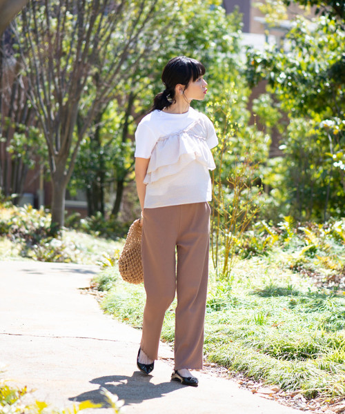 WEGO（ウィゴー）の「WEGO/メロウリブパンツ（その他パンツ・レディース・ライトブラウン/ライトパープル/アイボリー/ブラック/ライトベージュ・FREE）」の13枚目の写真