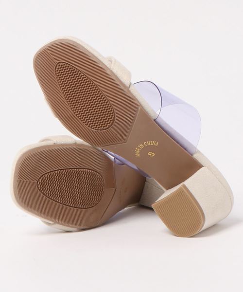 KOBE LETTUCE（コウベレタス）の「クリアベルト異素材スクエアトゥサボサンダル（サンダル・レディース・ブラック/シルバー/モカ/ライトベージュ・L/LL/M/S）」の12枚目の写真