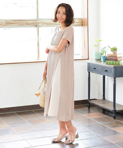 KOBE LETTUCE（コウベレタス）の「クリアベルト異素材スクエアトゥサボサンダル（サンダル・レディース・ブラック/シルバー/モカ/ライトベージュ・L/LL/M/S）」の7枚目の写真