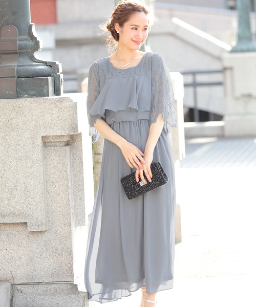 セール ドレス Primazel プリマゼル のファッション ワンピース 授乳口付き結婚式用マキシ丈パーティドレス ドレス