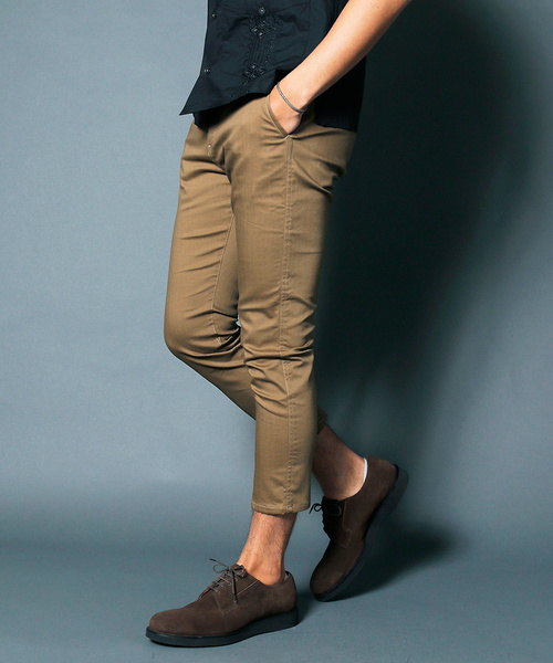 Magine(マージン)の「Magine:STRETCH TWLL CROPPED TAPERED 9L PANTS:ストレッチツイル クロップドテーパード9Lパンツ(チノパンツ・メンズ・ブラック/チャコールグレー/ベージュ/ネイビー・44/46/48)」の3枚目の写真
