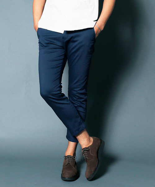 Magine(マージン)の「Magine:STRETCH TWLL CROPPED TAPERED 9L PANTS:ストレッチツイル クロップドテーパード9Lパンツ(チノパンツ・メンズ・ブラック/チャコールグレー/ベージュ/ネイビー・44/46/48)」の4枚目の写真