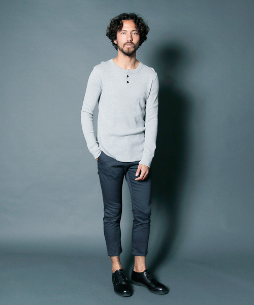Magine(マージン)の「Magine:STRETCH TWLL CROPPED TAPERED 9L PANTS:ストレッチツイル クロップドテーパード9Lパンツ(チノパンツ・メンズ・ブラック/チャコールグレー/ベージュ/ネイビー・44/46/48)」の6枚目の写真