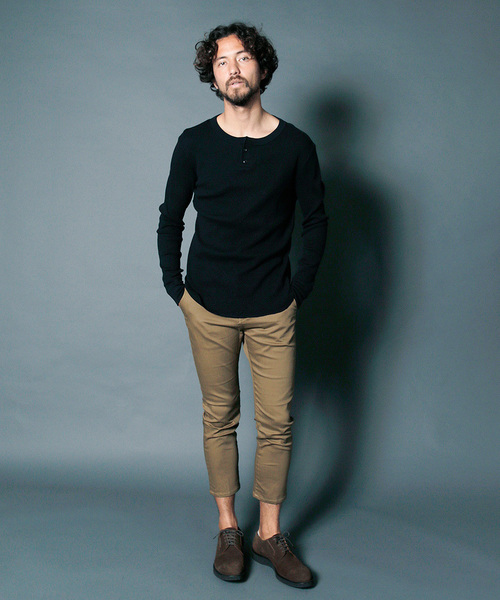 Magine(マージン)の「Magine:STRETCH TWLL CROPPED TAPERED 9L PANTS:ストレッチツイル クロップドテーパード9Lパンツ(チノパンツ・メンズ・ブラック/チャコールグレー/ベージュ/ネイビー・44/46/48)」の7枚目の写真