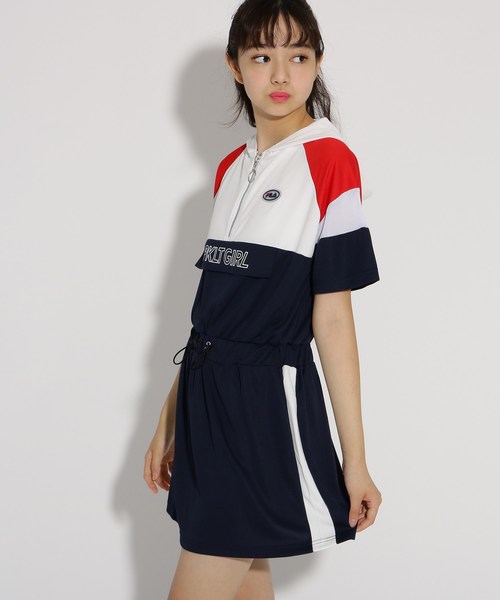 ニコラ掲載 Fila セール 配色 ワンピース ワンピース Pink Latte ピンクラテ のファッション