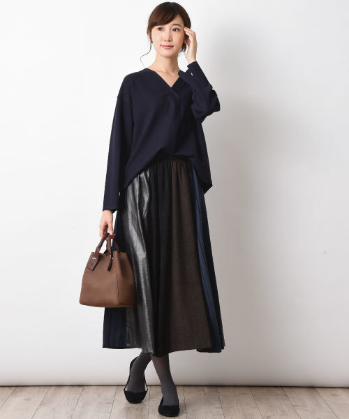 INTERPLANET（インタープラネット）の「【doll　up　oops】４TEXフレアースカート（スカート・レディース・ブラック/ボルドー・FREE）」の8枚目の写真