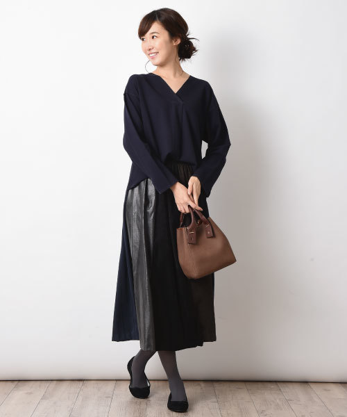 INTERPLANET（インタープラネット）の「【doll　up　oops】４TEXフレアースカート（スカート・レディース・ブラック/ボルドー・FREE）」の9枚目の写真