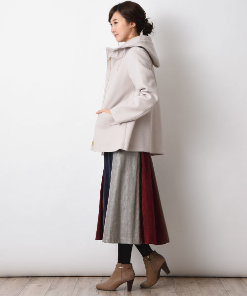 INTERPLANET（インタープラネット）の「【doll　up　oops】４TEXフレアースカート（スカート・レディース・ブラック/ボルドー・FREE）」の10枚目の写真