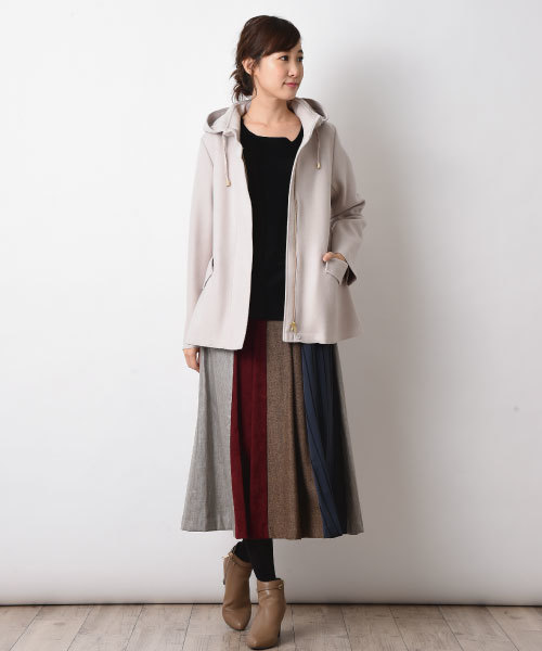 INTERPLANET（インタープラネット）の「【doll　up　oops】４TEXフレアースカート（スカート・レディース・ブラック/ボルドー・FREE）」の14枚目の写真