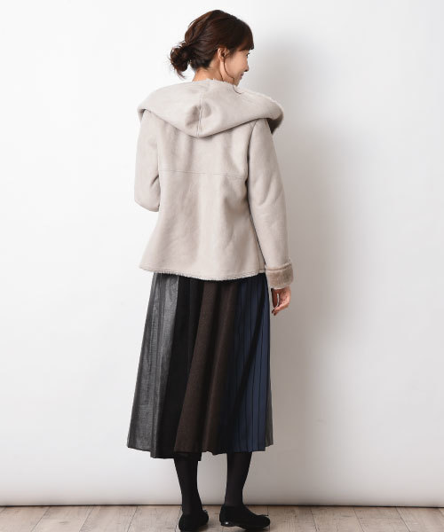 INTERPLANET（インタープラネット）の「【doll　up　oops】４TEXフレアースカート（スカート・レディース・ブラック/ボルドー・FREE）」の7枚目の写真