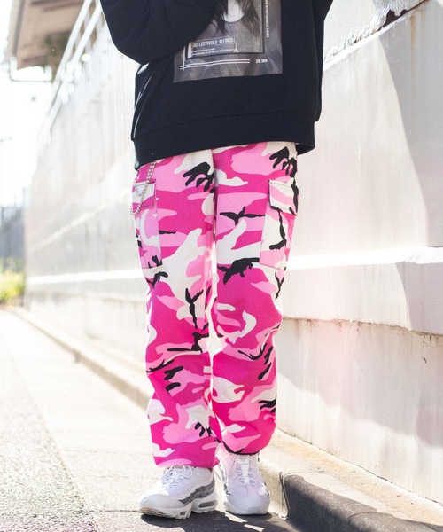 WEGO（ウィゴー）の「WEGO/ワイドカーゴパンツ（カーゴパンツ・メンズ・ブラック/その他1/その他2/パープル/その他3/その他4/その他5/その他6・MEDIUM/LARGE/SMALL）」の5枚目の写真