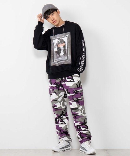 WEGO（ウィゴー）の「WEGO/ワイドカーゴパンツ（カーゴパンツ・メンズ・ブラック/その他1/その他2/パープル/その他3/その他4/その他5/その他6・MEDIUM/LARGE/SMALL）」の17枚目の写真