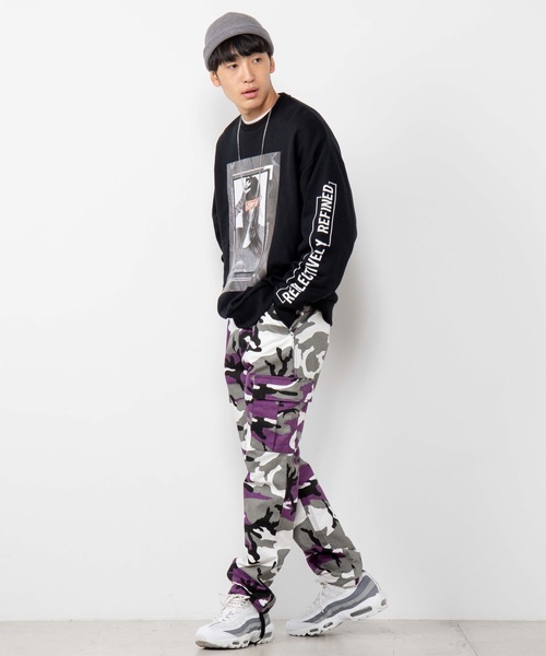 WEGO（ウィゴー）の「WEGO/ワイドカーゴパンツ（カーゴパンツ・メンズ・ブラック/その他1/その他2/パープル/その他3/その他4/その他5/その他6・MEDIUM/LARGE/SMALL）」の14枚目の写真