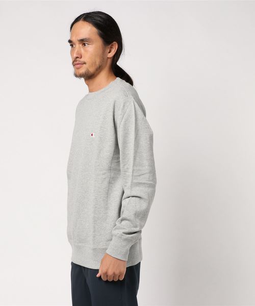 Champion（チャンピオン）の「WEGO/Champion ワンポイント刺繍【裏毛】プルオーバースウェット（スウェット・メンズ・オートミール/ブラック/ホワイト/ネイビー/ワイン/杢グレー・MEDIUM/LARGE/X-LARGE）」の7枚目の写真