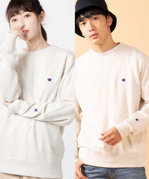 Champion（チャンピオン）の「WEGO/Champion ワンポイント刺繍【裏毛】プルオーバースウェット（スウェット・メンズ・オートミール/ブラック/ホワイト/ネイビー/ワイン/杢グレー・MEDIUM/LARGE/X-LARGE）」の4枚目の写真