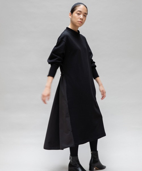 【セール】【Liyoca】裏毛布帛ドッキングワンピース（ワンピース）｜Liyoca（リヨカ）