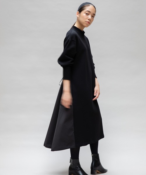 【セール】【Liyoca】裏毛布帛ドッキングワンピース（ワンピース）｜Liyoca（リヨカ）