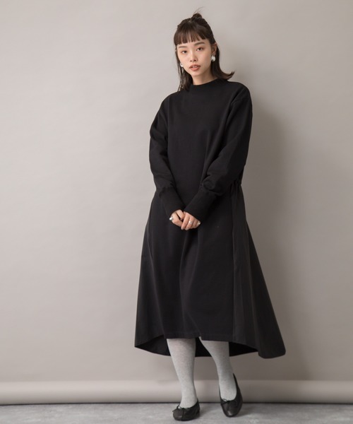 【セール】【Liyoca】裏毛布帛ドッキングワンピース（ワンピース）｜Liyoca（リヨカ）