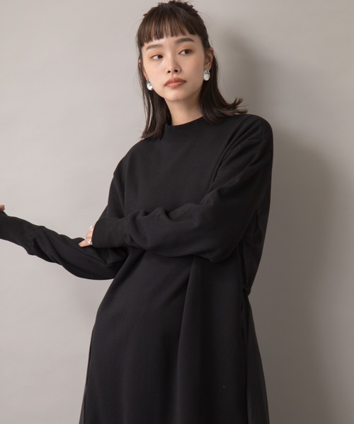 【セール】【Liyoca】裏毛布帛ドッキングワンピース（ワンピース）｜Liyoca（リヨカ）