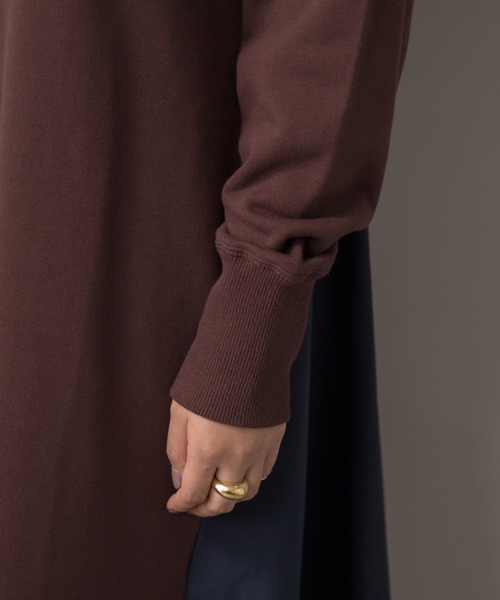 【セール】【Liyoca】裏毛布帛ドッキングワンピース（ワンピース）｜Liyoca（リヨカ）