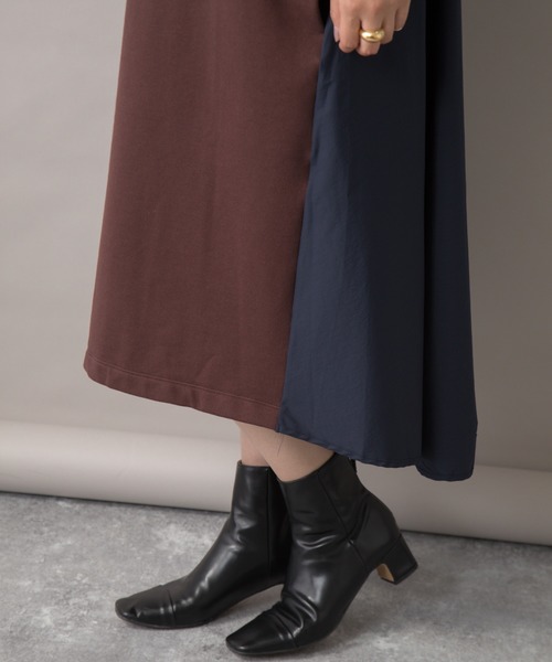 【セール】【Liyoca】裏毛布帛ドッキングワンピース（ワンピース）｜Liyoca（リヨカ）