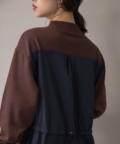 【セール】【Liyoca】裏毛布帛ドッキングワンピース（ワンピース）｜Liyoca（リヨカ）