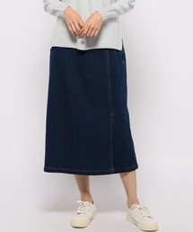 【起毛シリーズ】あったか裏起毛ラップ風デニムスカート