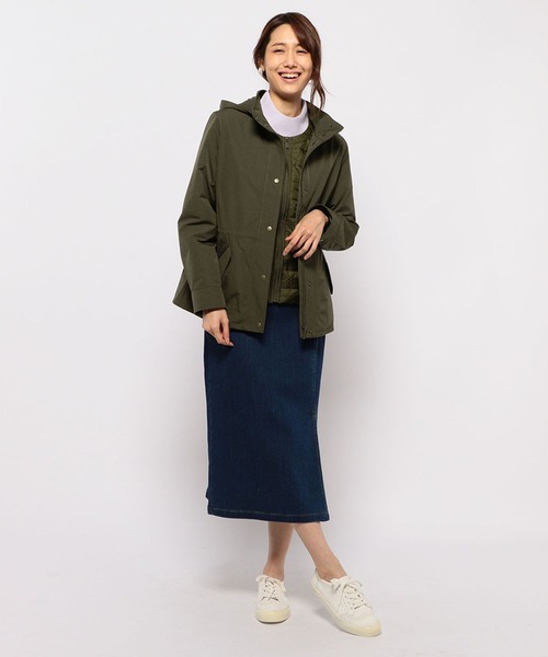 Petit Honfleur(プチオンフルール)の「【起毛シリーズ】あったか裏起毛ラップ風デニムスカート(スカート・レディース・ネイビー/ブルー・67/61/64)」の11枚目の写真