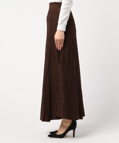 archives(アルシーヴ)の「ラメ入りタック編みニットスカート(スカート・レディース・ブラック/ベージュ/パープル/ブラウン・MEDIUM)」の6枚目の写真