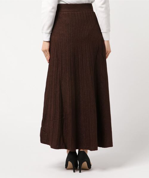 archives(アルシーヴ)の「ラメ入りタック編みニットスカート(スカート・レディース・ブラック/ベージュ/パープル/ブラウン・MEDIUM)」の5枚目の写真