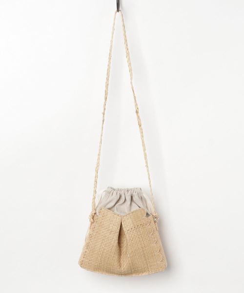 LUDLOW◇Scalloped Bag/限定品/ハンドバッグ/レザー/BLK// （LUDLOW 