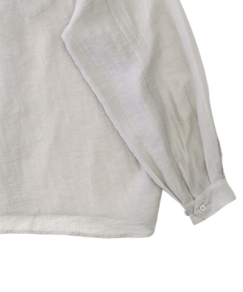 select MOCA（セレクトモカ）の「シアーポプリンブザム切替えバンドカラーブラウス（シャツ/ブラウス・レディース・ライトグレー/モスグリーン/ラベンダー/ブラウン/ブラック/ライトイエロー・FREE）」の13枚目の写真