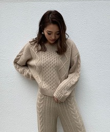 ENVYM | バルキーケーブルバックレースＵＰＰＯ(ニット/セーター)