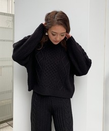 ENVYM | バルキーケーブルバックレースＵＰＰＯ(ニット/セーター)