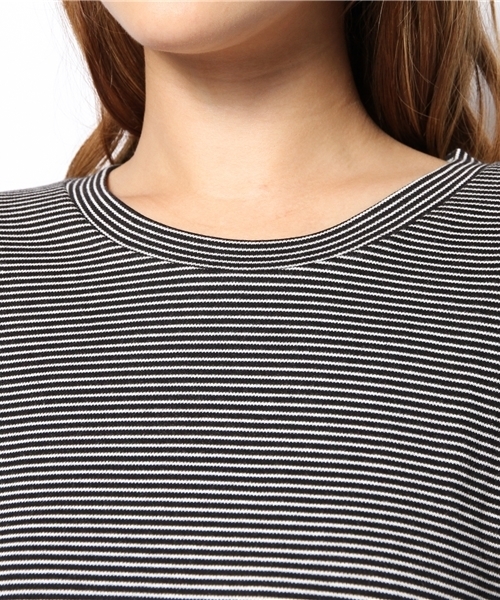 Heather（ヘザー）の「【期間限定プライス】カタフリルボーダー7分袖　550321（Tシャツ/カットソー・レディース・ブラック系その他/グリーン系その他/グレー・FREE）」の8枚目の写真