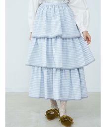 merry jenny | はるいろチェックティアードロングスカート(スカート)
