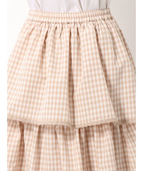 merry jenny（メリージェニー）の「はるいろチェックティアードロングスカート（スカート・レディース・ブラック/ライトブルー/ベージュ・FREE）」の17枚目の写真