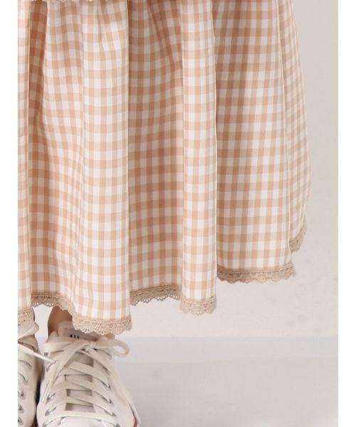 merry jenny（メリージェニー）の「はるいろチェックティアードロングスカート（スカート・レディース・ブラック/ライトブルー/ベージュ・FREE）」の20枚目の写真