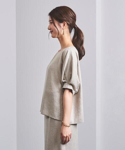 新品 UNITEDARROWS タックフリルVネックハーフスリーブブラウス