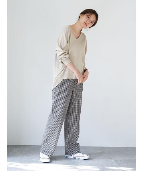 AMERICAN HOLIC（アメリカンホリック）の「綿ツイルワイドパンツ ＊（その他パンツ・レディース・ベージュ/ホワイト系その他7/ネイビー/ブルー系その他5/アイボリー/その他5・L/M）」の12枚目の写真