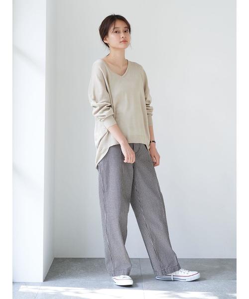 AMERICAN HOLIC（アメリカンホリック）の「綿ツイルワイドパンツ ＊（その他パンツ・レディース・ベージュ/ホワイト系その他7/ネイビー/ブルー系その他5/アイボリー/その他5・L/M）」の11枚目の写真