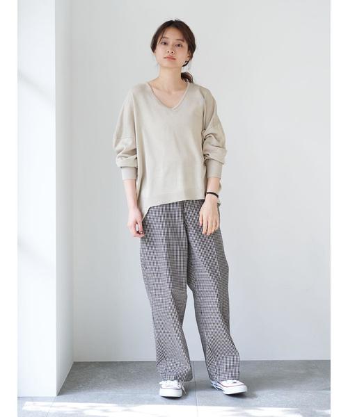 AMERICAN HOLIC（アメリカンホリック）の「綿ツイルワイドパンツ ＊（その他パンツ・レディース・ベージュ/ホワイト系その他7/ネイビー/ブルー系その他5/アイボリー/その他5・L/M）」の10枚目の写真