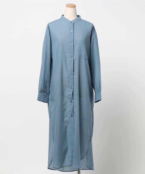 LOWRYS FARM（ローリーズファーム）の「シアーシャツワンピース　870622（ワンピース・レディース・ブラック/ベージュ/オフホワイト/レッド/ブルー/ブルー系その他/ベージュ系その他・FREE）」の6枚目の写真