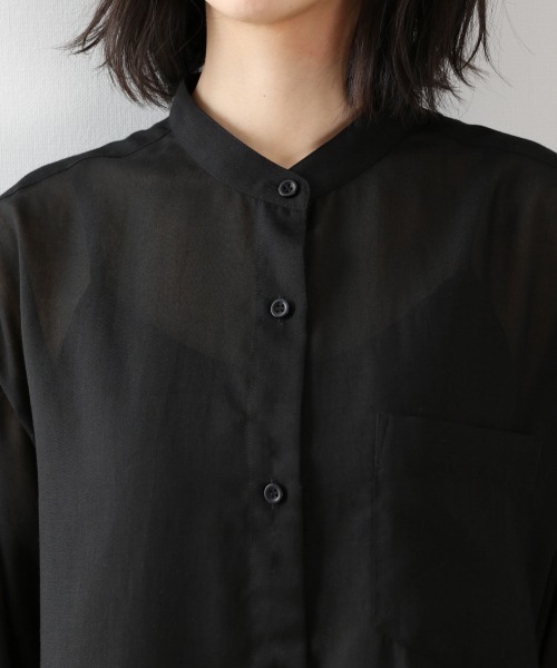 LOWRYS FARM（ローリーズファーム）の「シアーシャツワンピース　870622（ワンピース・レディース・ブラック/ベージュ/オフホワイト/レッド/ブルー/ブルー系その他/ベージュ系その他・FREE）」の12枚目の写真