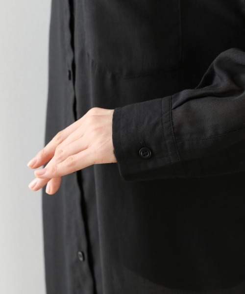 LOWRYS FARM（ローリーズファーム）の「シアーシャツワンピース　870622（ワンピース・レディース・ブラック/ベージュ/オフホワイト/レッド/ブルー/ブルー系その他/ベージュ系その他・FREE）」の14枚目の写真